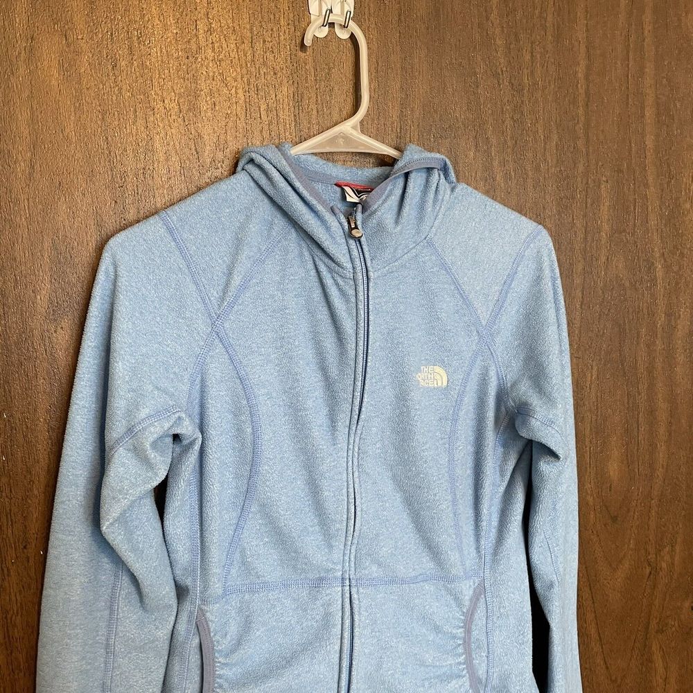 The North Face TKA 100 Womens Small Blue Fleece Masonic Hoodie Full Zip Jacket - Picture 3 of 9